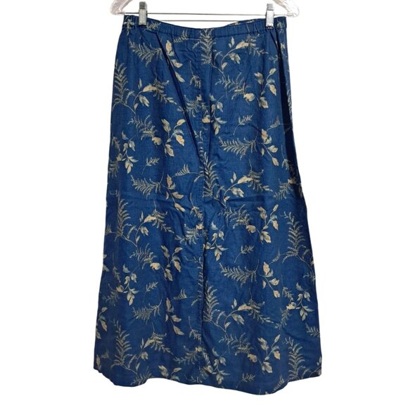 Vintage Liz Claiborne Lizwear 12 Petite A-Line Denim Skirt With Floral Print Ela - Picture 6 of 8